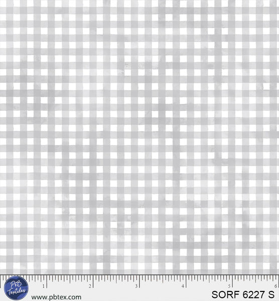 Tela de Algodón Gingham Gris de Franela Sorbet - 44" / 45" por Yarda