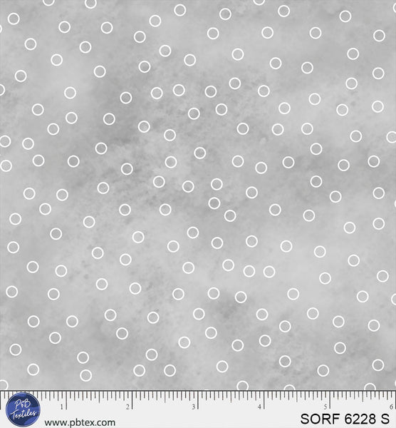 Tissu en coton à pois ouverts Sorbet Flanelle Gris - 44" / 45" par yard
