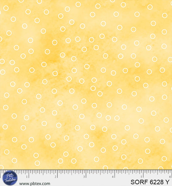 Sorbet Flannel Yellow Open Dot Cotton Fabric - 44" / 45" per Yard