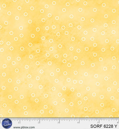 Sorbet Flannel Yellow Open Dot Cotton Fabric - 44" / 45" per Yard