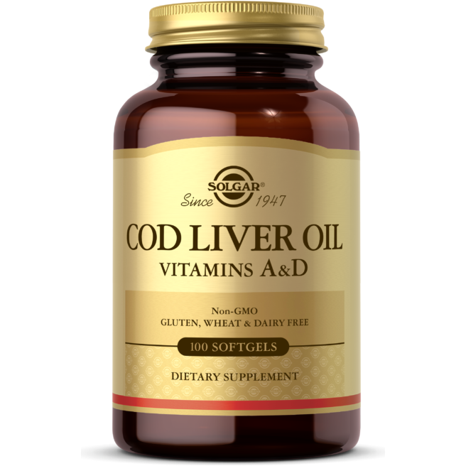 Aceite de Hígado de Bacalao Noruego Solgar 250 Softgels - 5Oz