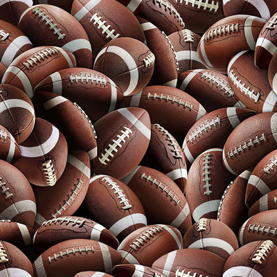 Brown Packed Football Ball Fabric - 44"/45" Per Yard