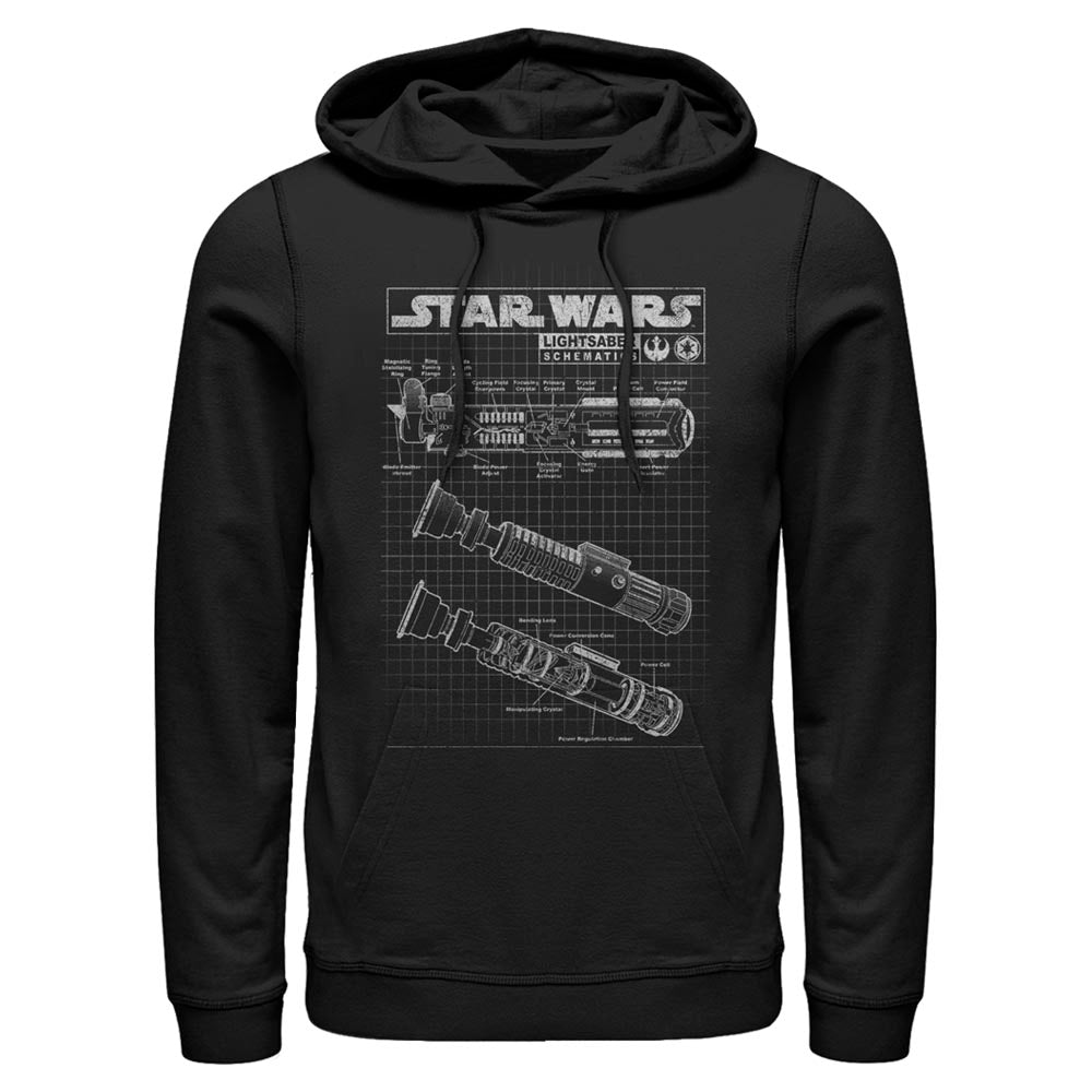 Men's Star Wars Lightsaber Diagram Lightweight Hoodie