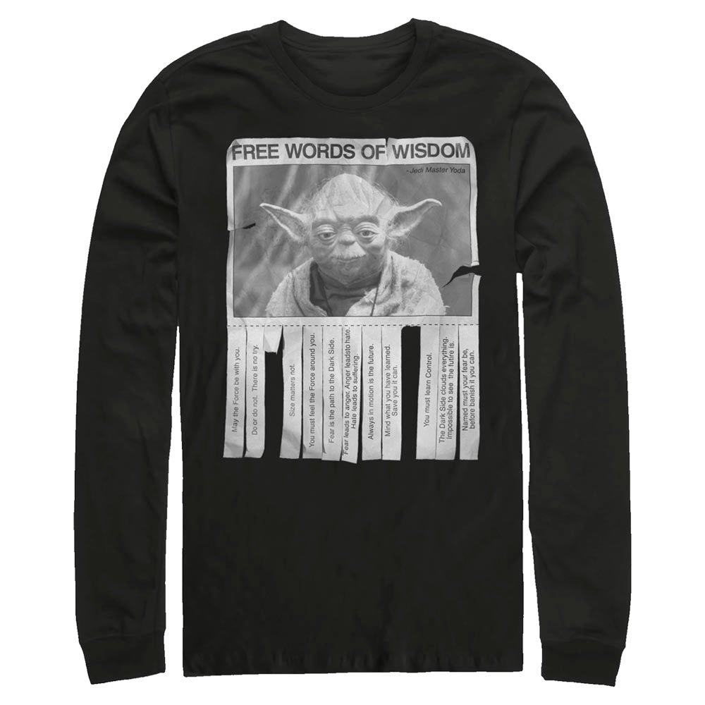 Camiseta de manga larga de palabras de sabiduría de Star Wars para hombres