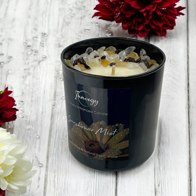 Radiant Sunshower Mist Crystal Candle | 9oz Coconut-Soy Wax
