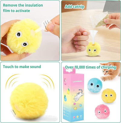 Interactive Plush Cat Ball with Chirping Sounds