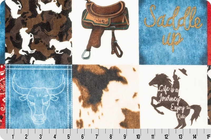 Saddle Up Digital Cuddle® Natural Fabric - 58/60" Per Yard