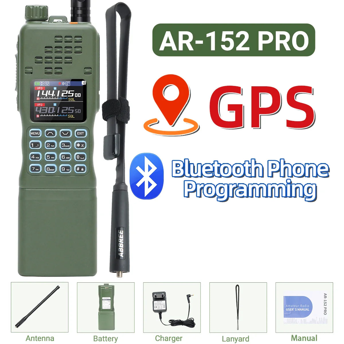 BAOFENG AR-152 PRO 10W GPS Bluetooth Two-Way Radio