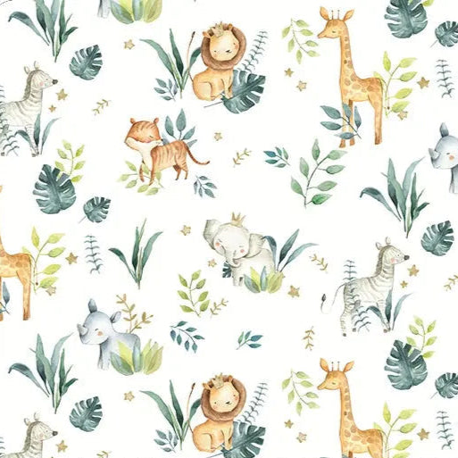 Tela Digital Cuddle Safari Babies Multi por Yarda