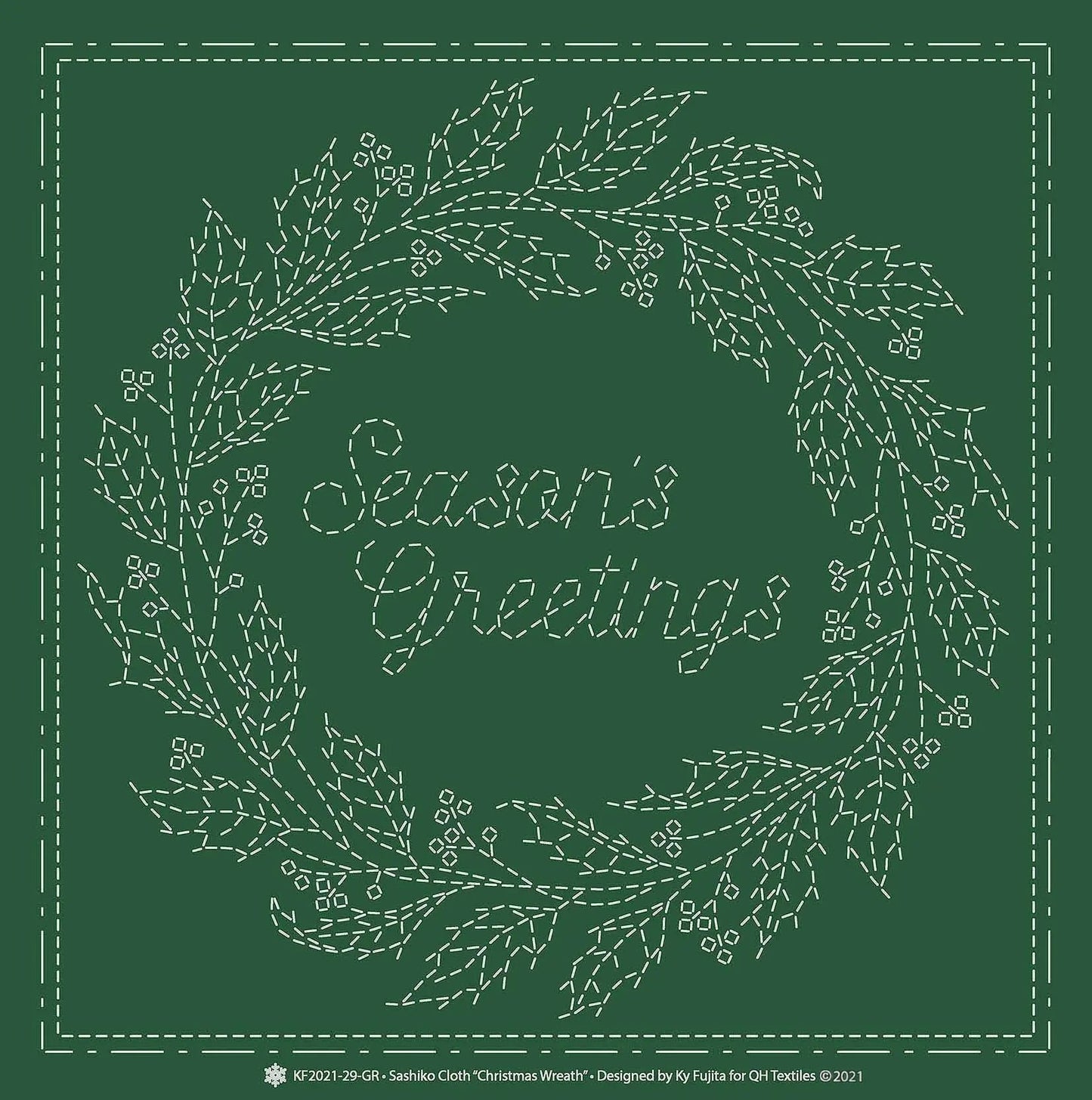 Sashiko Cloth Christmas Wreath