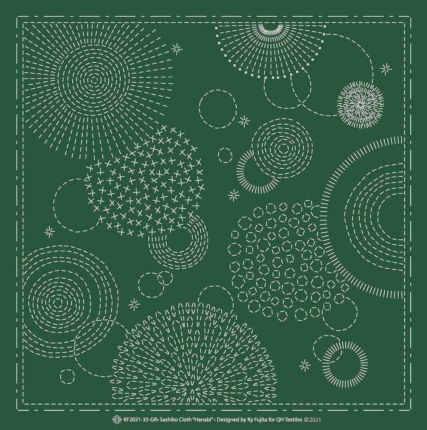 Sashiko Cloth HanabiGR - Premium Printable Cotton