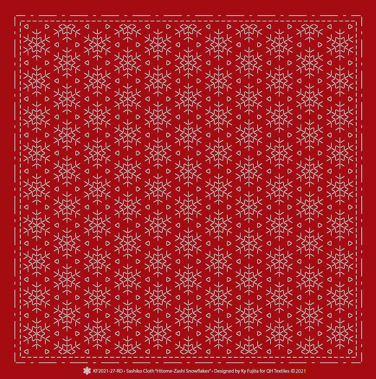 Tissu Sashiko Hitome-Zashi Flocons de NeigeRD