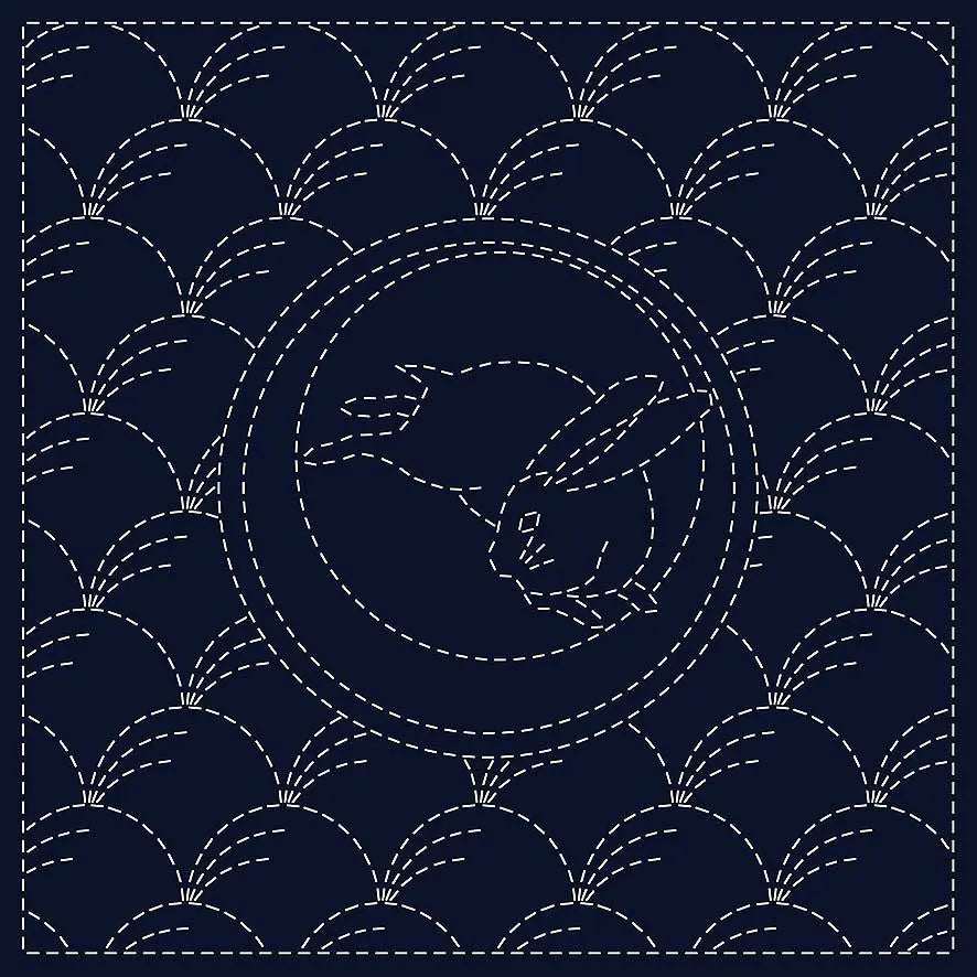 Tela Sashiko Tsuki-Ni Usagi - Tela de Algodón Premium