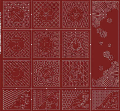 Sashiko Selections Part 2 Red - Premium Cotton Fabric