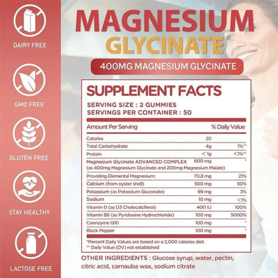 Xemenry Magnesium Glycinate Gummies - 120 Count