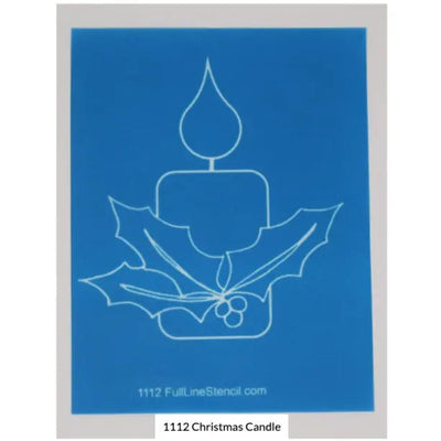 Christmas Candle 4 1/2" by 4" Stencil