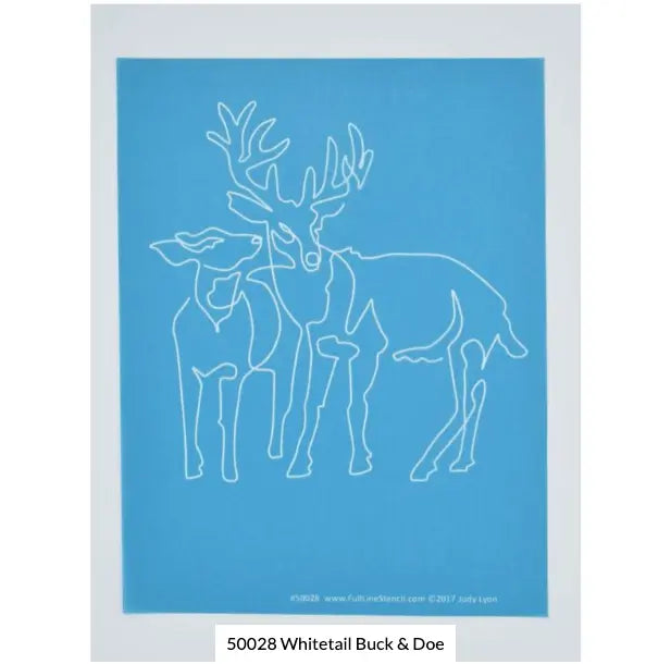 Whitetail Buck & Doe Stencil - 6.5" x 7.5"