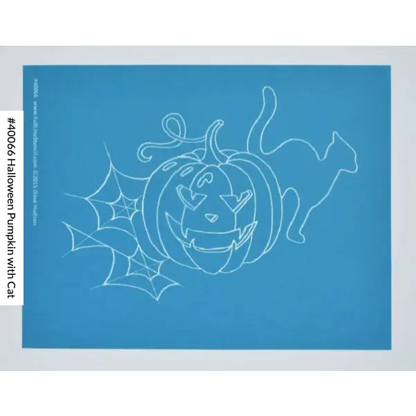 Pochoir de citrouille d'Halloween avec chat - 6 3/4" x 9"