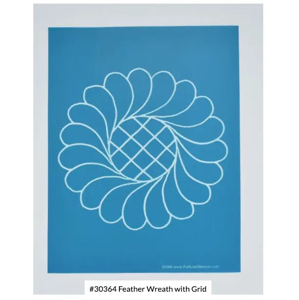 30364 Wreath with Grid Center Stencil 7.5"