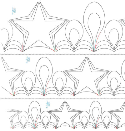 281 Star Borders Pantographe par Linda V. Taylor