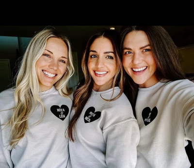 Personalizable Beige Heart Sweatshirt