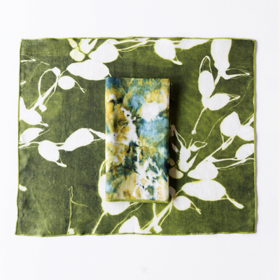 Porto Print in Olive & Green Marble Placemats Set