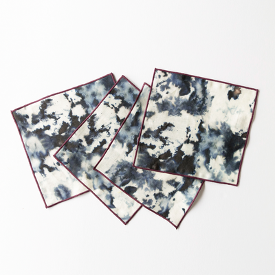 Elegant Grey Marble Cocktail Napkins Set