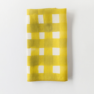 Yellow Cross-Hatch Linen Napkin