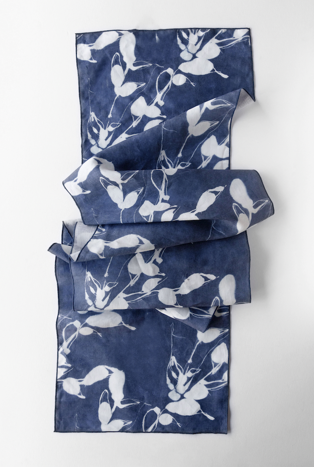 Porto Print Indigo Table Runner