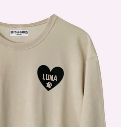 Personalizable Beige Sweatshirt with Paw Print