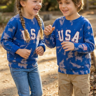Patriotic Toddler Tie-Dye Sweatshirt - USA Spirit - Korvel