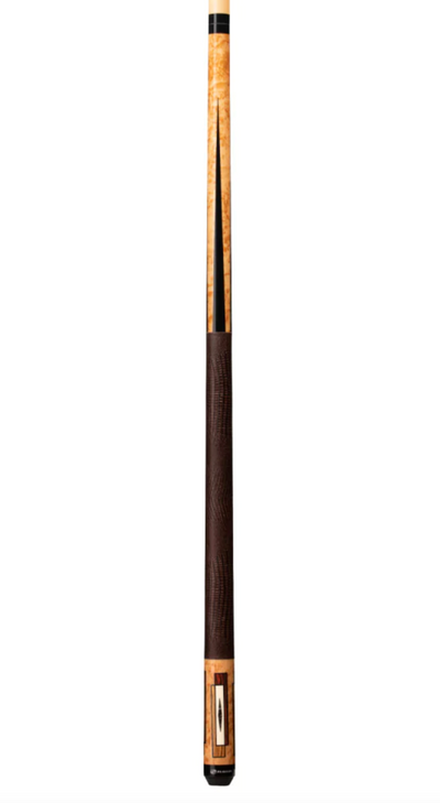Elegant Antique Maple Cue with Lizard Leather Wrap - Korvel