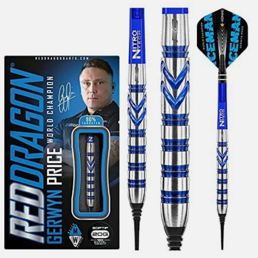 Fléchettes Soft Tip Gerwyn Price Iceman Champion du Monde