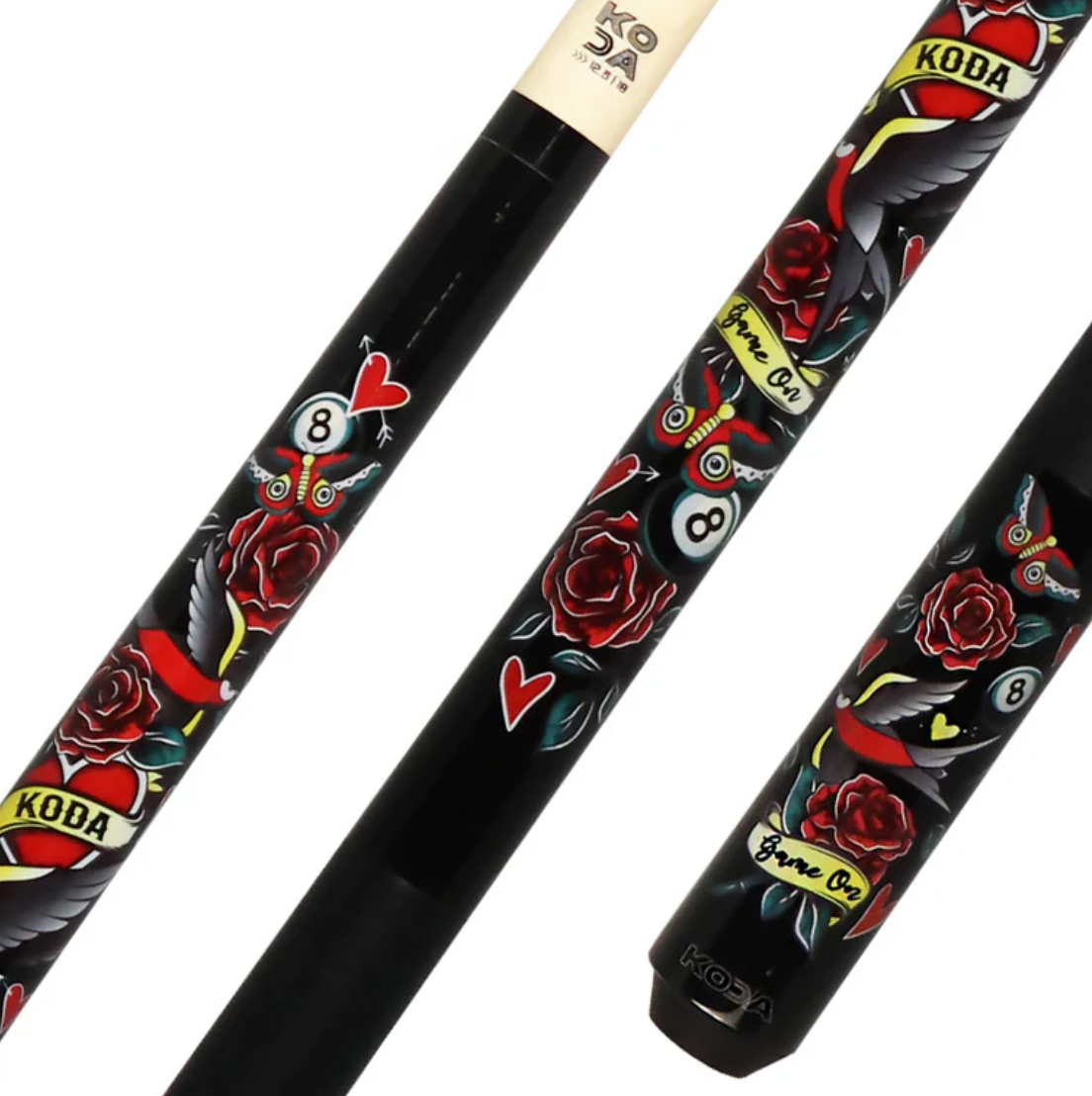 KODA Elegance Pool Cue with Rose Design