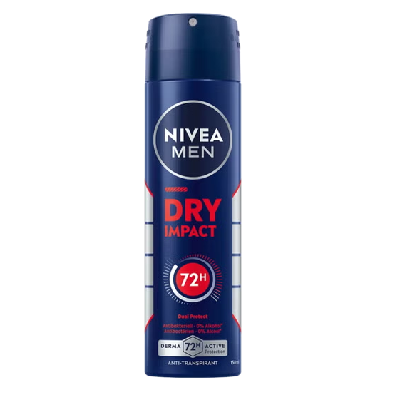 Spray anti-transpirant Nivea Dry Impact 72 heures pour hommes - 150 ml