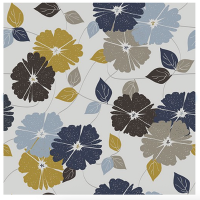 Light Gray Modern Refinement Floral Vine Cotton Fabric - 108" Wide