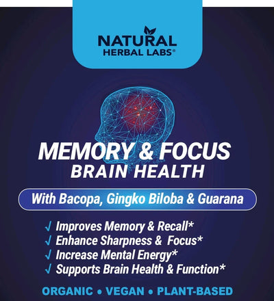 Tonic Herbal Bio pour la Mémoire et la Concentration – Bacopa & Ginkgo Biloba
