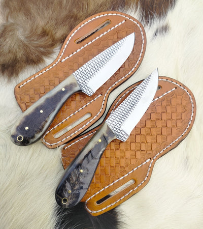 Cowboy's Heritage Knife – Handcrafted Rasp Steel & Sheep Horn - Korvel