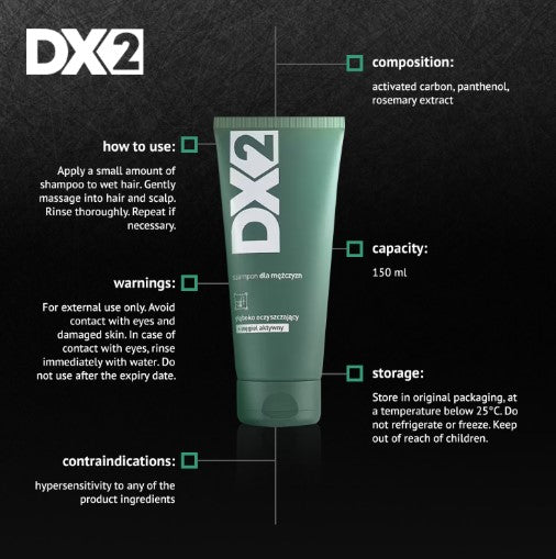Shampoo purifiant DX2 au charbon actif - 150 ml