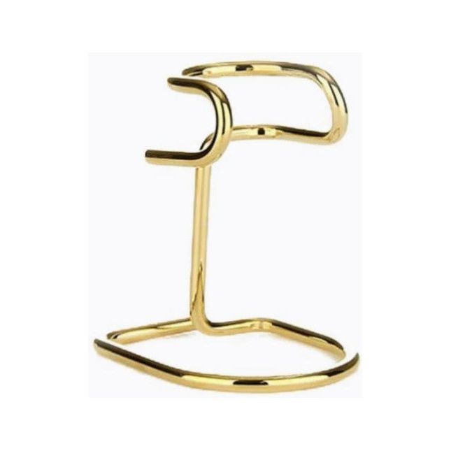 Soporte para brocha de afeitar de metal dorado Omega