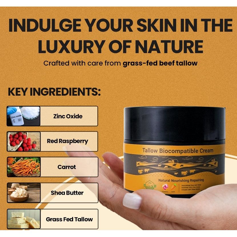 Crema Nutritiva Biocompatible de Tallow WhollyKaw 3.52 oz
