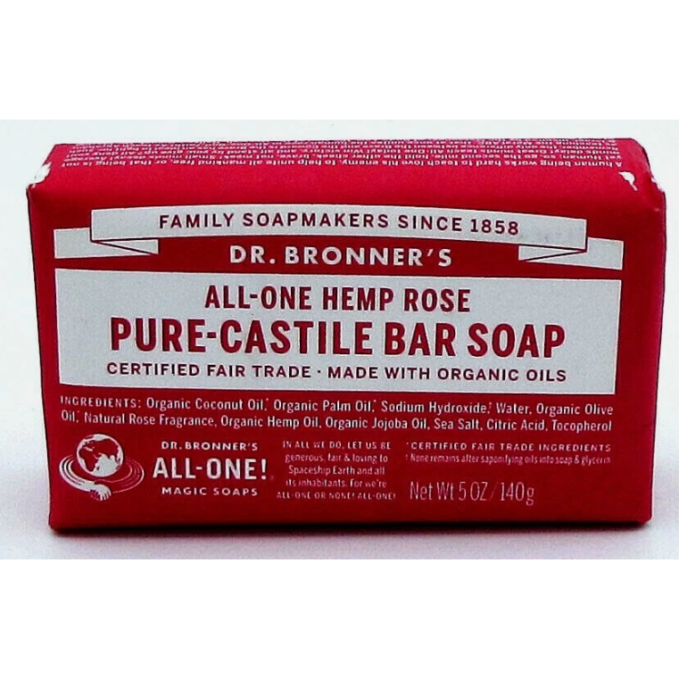 Jabón en Barra de Castile Puro de Dr. Bronner - Rosa 5 oz