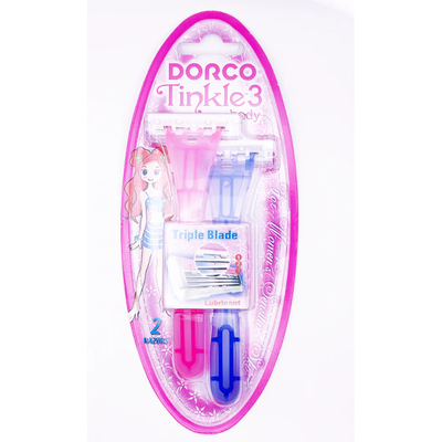 Dorco Tinkle3 Women's Body Razors - Triple Blade, 2 Pack