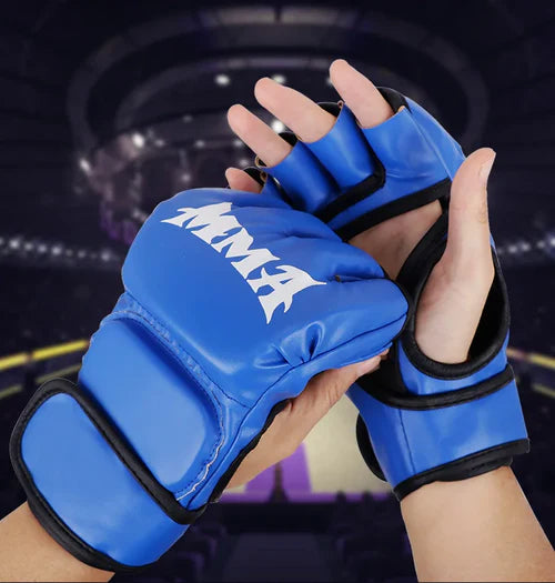 Guantes de Boxeo de Cuero de Mitad de Dedo Premium