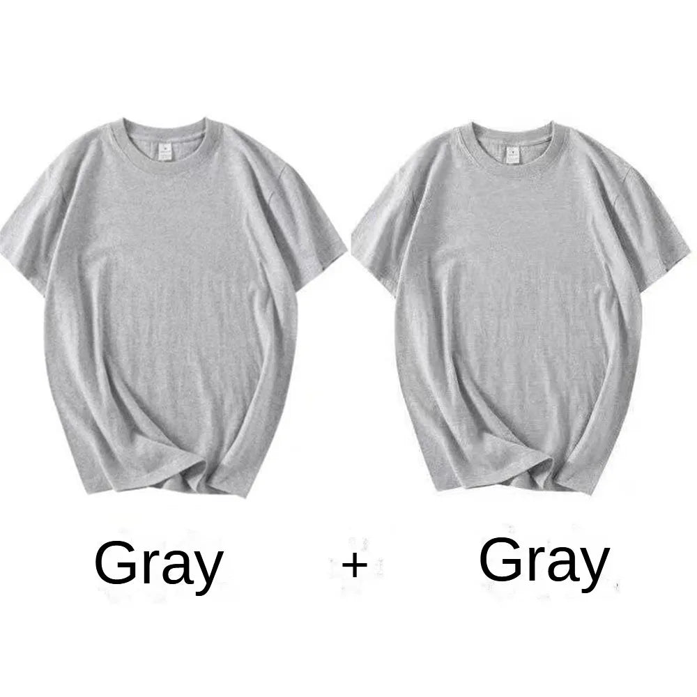 Paquete de 2 camisetas de algodón blancas unisex de corte holgado