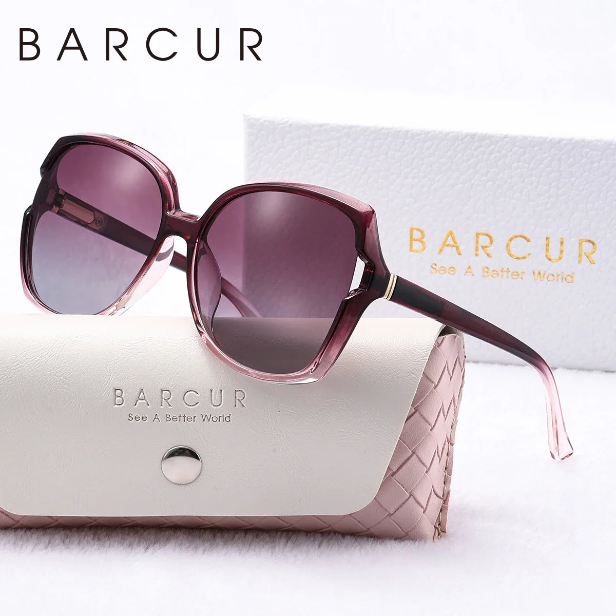 Gafas de sol polarizadas de marco de mariposa degradado para mujeres BARCUR