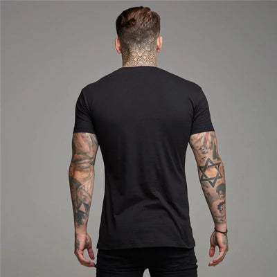 Men's V-Neck Short Sleeve Fitness T-Shirt