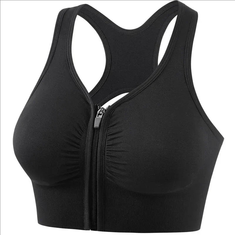 Women's Front Zipper Sports Bra for Active Lifestyles