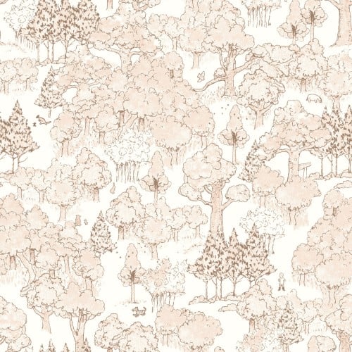 Tela de Algodón Mono Sepia Clásica Winnie Forest - 43"/44" por Yarda