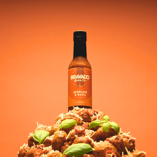 Serrano & Basil Hot Sauce – Medium Heat, Zesty Tomato Blend, 5 oz